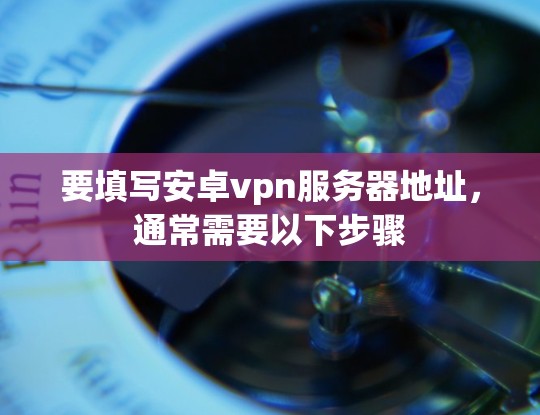 要填写安卓vpn服务器地址，通常需要以下步骤
