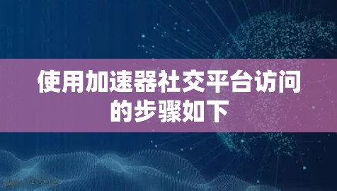 使用加速器社交平台访问的步骤如下